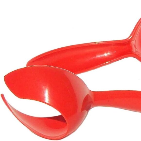 Tupperware Set of 2 Gadgets Whole Egg Scoops Spoon Dippers Lifters ` Holiday Red - Picture 3 of 5